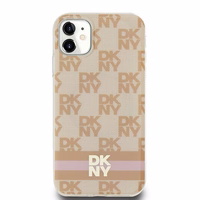 DKNY IML languotas mono raštas ir spausdintos juostos magnetinis dėklas iPhone 11 / Xr - rožinis
