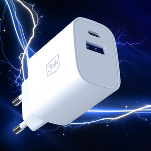 3mk FlowPower 30W 1A1C PD 3.0 QC4+ sieninis įkroviklis - baltas