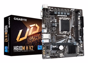 GIGABYTE H610M H V2 pagrindinė plokštė - palaiko Intel Core 14 kartos procesorius, 4+1+1 hibridinis skaitmeninis VRM, iki 5600MHz DDR5, 1xPCIe 3.0 M.2, GbE LAN, USB 3.2 Gen 1