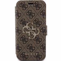 Guess 4G Metal Logo dėklas iPhone 15 Pro - rudas