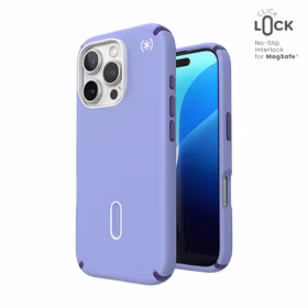 Speck Presidio2 Pro ClickLock & MagSafe - iPhone 16 Pro dėklas (Future Lavender / Cassis violetinis / baltas)