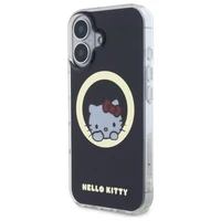Hello Kitty IML Saldus kačiukas magnetinis iPhone 16 dėklas - juodas