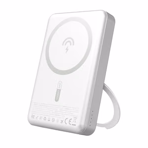 Dudao K28 10000mAh PD 22.5W Magnetinė išorinė baterija su metaliniu dėklu ir žiedo stovu - sidabrinė