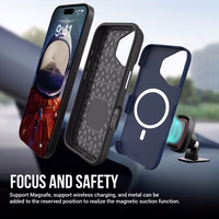 Dėklas Perfectionists Triangle Mag Case Apple iPhone 16 Plus tamsiai mėlynas