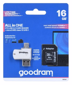 Goodram M1A4-0160R12 16 GB MicroSDHC Class 10 UHS-I atmintis