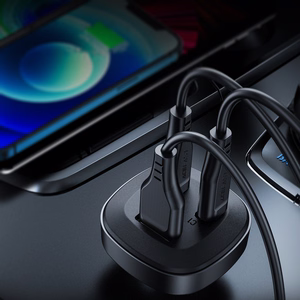 Acefast automobilinis įkroviklis 66W 2x USB Type C / USB, PPS, Power Delivery, Quick Charge 4.0, AFC, FCP, SCP juodas (B3 juodas)