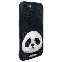 Nimmy Big Eyed Pet 2.0 panda dėklas iPhone 15 - juodas