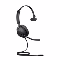 Jabra Evolve2 40 MS Mono USB-C - laidinės ausinės, juodos spalvos