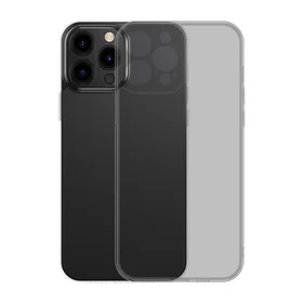 Baseus matinio stiklo dėklas iPhone 13 Pro kietas dėklas su geliniu rėmeliu juodas (ARWS000401)