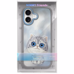 Nimmy Big Eyed Pet 2.0 katės dėklas telefonui iPhone 17 - pilkas
