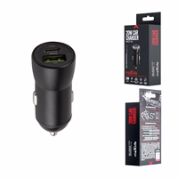 "Maxlife MXCC-04 PD QC automobilinis įkroviklis 1x USB-C 1x USB 20W juodas