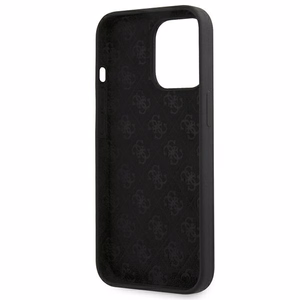 Guess GUHMP13XLSLMGBK dėklas telefonui iPhone 13 Pro Max 6.7" juodas kietas silikoninis su auksiniu logotipu MagSafe