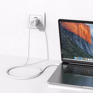 Blavec sieninis įkroviklis BC-6 GaN4 - Type C - PD QC 33W 3A su Type C į Type C laidu (TCBC6G4-CW333A+CC) baltas