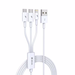 Devia кабель 3in1 Smart EC141 USB - Lightning + USB-C + MicroUSB 1,2 m 2A белый