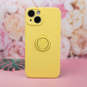 Dėklas telefonui su piršto laikikliu iPhone 11 geltonas