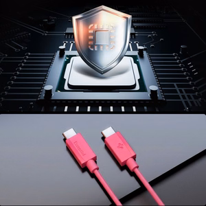 Spigen Essential EB6015CC USB-C laidas, 60 W, 100 cm – rožinis