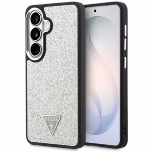 Guess dėklas Fixed Glitter Triangle MagSafe for Samsung Galaxy S26 sidabrinis