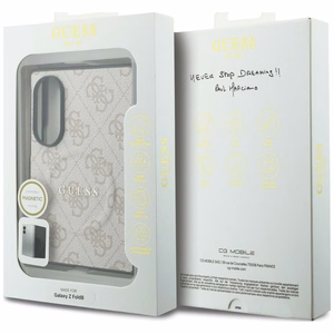 Rausvas „Guess 4G Classic MagSafe“ dėklas, skirtas „Samsung Galaxy Z Fold8“
