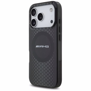 AMG Dvigubo sluoksnio permatomas grafikos magnetinis dėklas telefonui iPhone 17 Pro - juodas