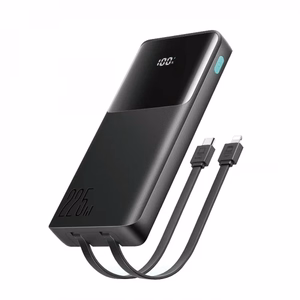 Išorinė baterija Joyroom JR-PBF19 juoda 10000mAh 22.5W (PD / QC3.0) + integruoti Type-C / Lightning laidai