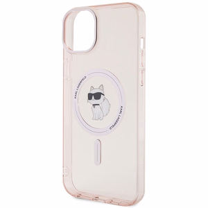 Dėklas telefonui Karl Lagerfeld IML Choupette Magnetinis MagSafe iPhone 15 Plus - rožinis (m)