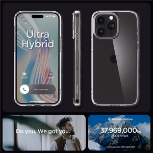 Spigen Crystal Hybrid dėklas telefonui iPhone 15 Pro - skaidrus