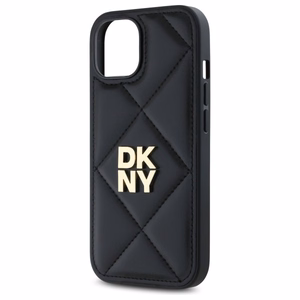 DKNY Quilted Stack Logo dėklas telefonui iPhone 15 - juodas