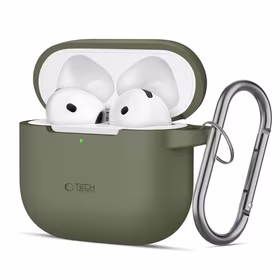 Tech-Protect silikoninis dėklas su kabliuku AirPods 4 - žalias