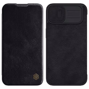 Nillkin Qin Leather Pro Case iPhone 14 Plus с защитой камеры флип-чехол чёрный