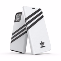 Adidas OR knyginis dėklas PU iPhone 12 / 12 Pro 6.1" - balta ir juoda