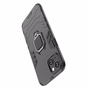 Ring Armor dėklas telefonui iPhone 14 Pro Max šarvuotas dangtelis su magnetiniu laikikliu ir žiedu juodas