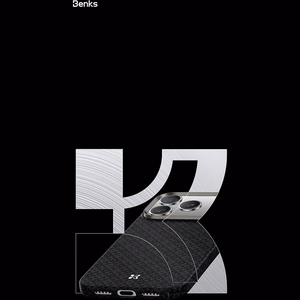 Juodas „Benks Magnetic Armor Air Armor Grid 600D“ kevlaro dėklas su metaliniu rėmeliu (C.K.FL.AP.BK.0072), skirtas iPhone 18 Pro / iPhone 17 Pro