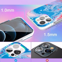 Kingxbar Watercolor Series spalvotas dėklas iPhone 12 Pro Max mėlyna–rožinė