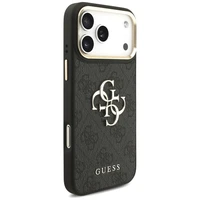 GUESS dėklas telefonui IPHONE 17 Pro Max (PU W/ Big 4G Classic & Big Strap Metal Buttons) juodas