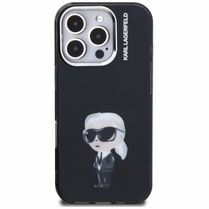 Karl Lagerfeld IML Aquarelle Karl & Logo MagSafe Case for iPhone 16 Pro Max - Black