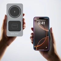 "Blavec" indukcinis įkroviklis BQI-05 Qi 15W magnetinis "Magsafe 3 in 1 UniCharge" (BQI05-QIMS) sidabrinis