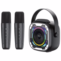 Blavec nešiojamas Bluetooth garsiakalbis WS-08 Karaoke Idol 8W su 2 mikrofonais juodas