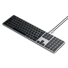 Wire keyboard USB C QWERTY Satechi Slim W3 Wiraudonas ST-UCSW3M space pilkas