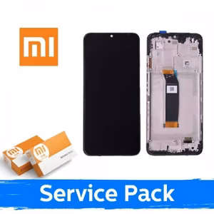 LCD ekranas suderinamas su Xiaomi Redmi 10 5G juodas su rėmeliu (Service Pack)