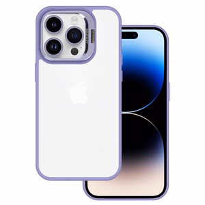 Dėklas telefonui Tel Protect Kickstand su kamera stiklu (objektyvu) Iphone 12 Pro Max šviesiai violetinis