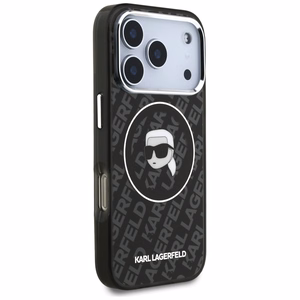 Karl Lagerfeld IML Karl Galvos Logotipas Magnetinis dėklas telefonui iPhone 17 Pro Max - Juodas