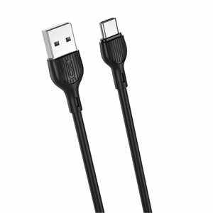 XO NB200 USB–USB-C laidas, 1,0 m, 2,1 A, juodas