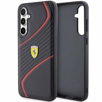 Ferrari Twist Metal Logo dėklas telefonui Samsung Galaxy S23 FE - juodas