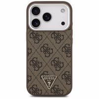 Guess 4G Triangle Logo Magnetinis dėklas telefonui iPhone 17 Pro - rudas