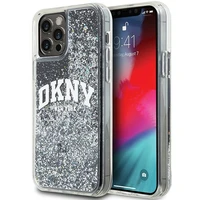 DKNY Liquid Glitter Big Logo dėklas iPhone 12 Pro/12 - juodas