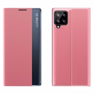 Sleep Case knygos tipo dėklas su išmaniu langeliu Samsung Galaxy A22 4G rožinis