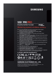 Samsung 990 PRO 1 TB M.2 PCI Express 4.0 NVMe V-NAND MLC