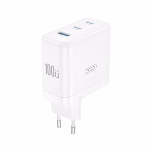 XO sieninis įkroviklis CE35 PD 100W 2x USB-C 1x USB baltas