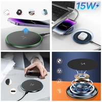 Wozinsky WLI-01Y 15W Qi indukcinis įkroviklis su USB-C kabeliu - juodas