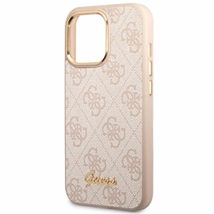 Guess 4G Vintage Gold Logo case for iPhone 14 Pro - pink